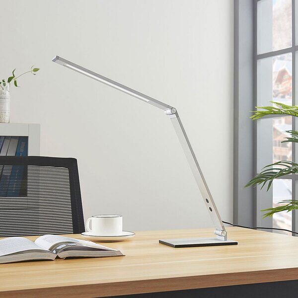 Stolní lampa Lucande, Nicano, stmívatelné, Metalická, Pracovna, Kov, Moderní