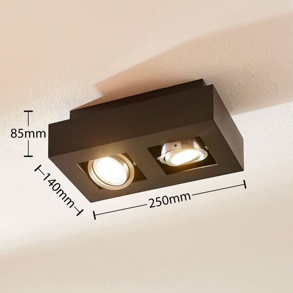 Stropní Lampa Arcchio, VINCE, stmívatelné, Černá, Chodba, Hliník, Moderní