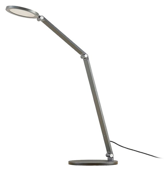 Stolní lampa Lucande, Mion, stmívatelné, Šedá, Pracovna, Kov, Moderní