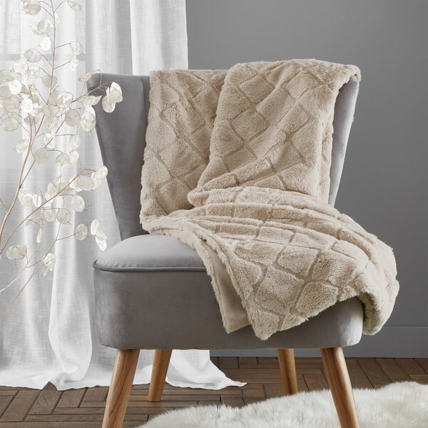 Béžová deka z mikroplyše 130x170 cm Cosy Diamond – Catherine Lansfield