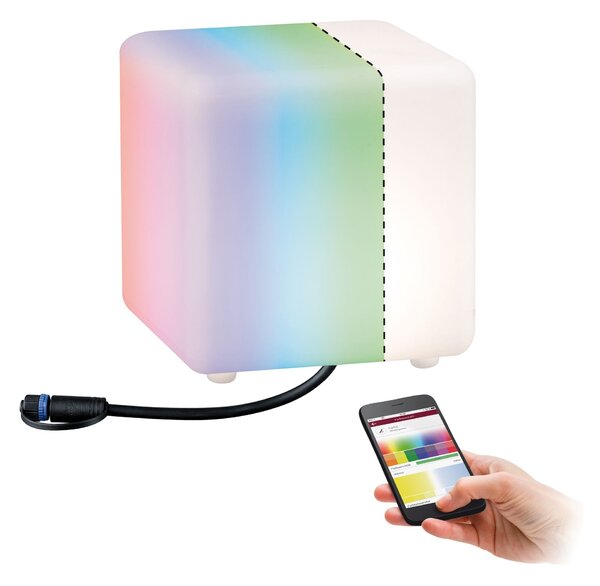 P 94268 VÝPRODEJ VZORKU - Svítidlo venkovní Plug & Shine ZigBee RGBW Cube 2,8W 24V - PAULMANN