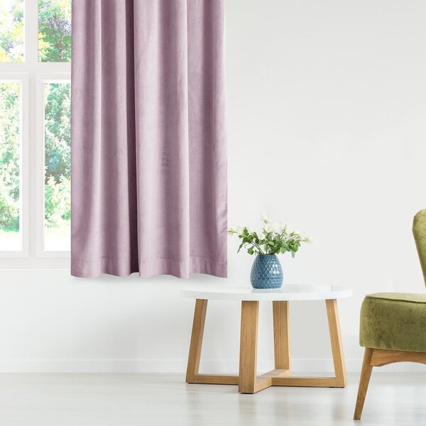 Světle růžový sametový dimout závěs 140x245 cm Eyelets – Restilo