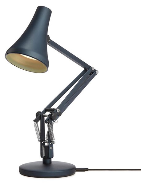 Stolní lampa Anglepoise, 90 Mini Mini, stmívatelné, Modrá, Pracovna, Kov, Industriální design