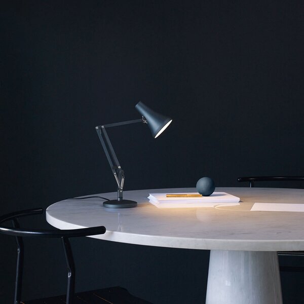 Stolní lampa Anglepoise, 90 Mini Mini, stmívatelné, Modrá, Pracovna, Kov, Industriální design