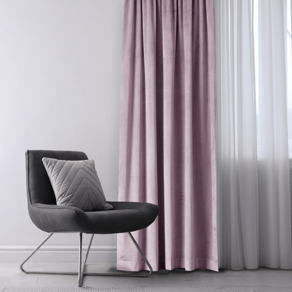 Světle růžový sametový dimout závěs 140x245 cm Eyelets – Restilo