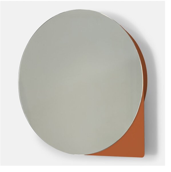 Kovová závěsná/se zrcadlem koupelnová skříňka v terakotové barvě 55x55 cm Sonnet – Spinder Design