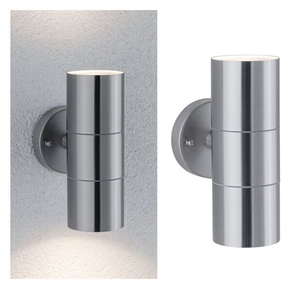 P 94331 Venkovní nástěnné svítidlo Flame IP44 max. 2x35W GU10 ocel kartáčovaný 230V - PAULMANN