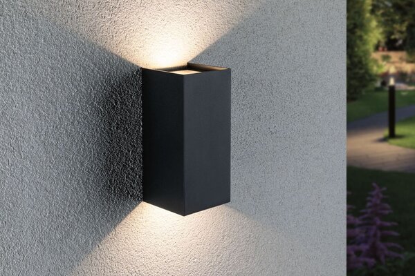 P 94325 Venkovní nástěnné svítidlo Flame 2x5,8W IP44 3.000K antracit 230V - PAULMANN