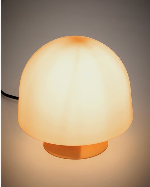 Oranžová stolní lampa se skleněným stínidlem (výška 20 cm) Reig – Kave Home