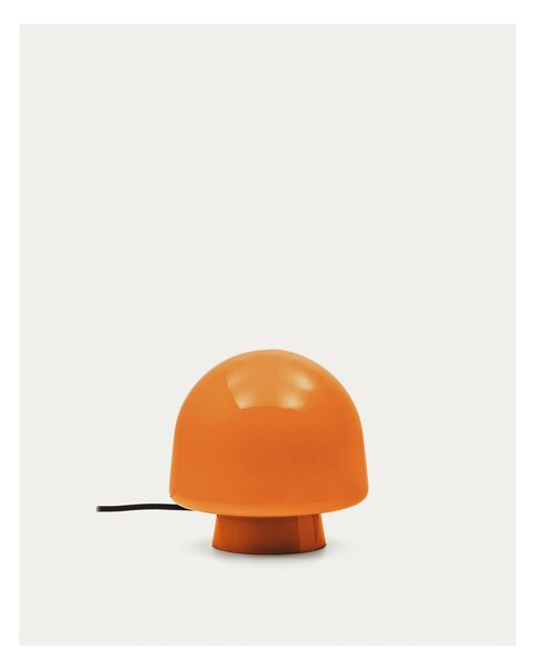 Oranžová stolní lampa se skleněným stínidlem (výška 20 cm) Reig – Kave Home