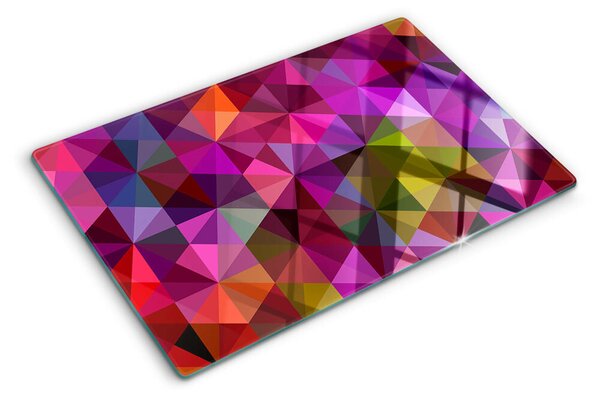 Krájecí prkénko skleněné Geometrie v odstínech růžové a fialové ddk-nr-wm-00005919