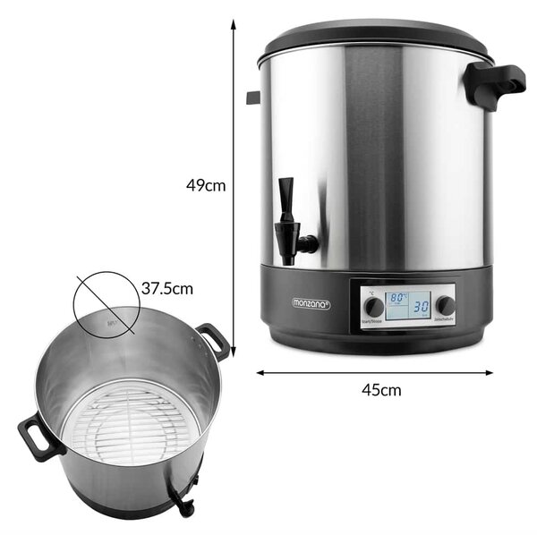 FurniGO Zavařovací hrnec s LCD displejem 28L