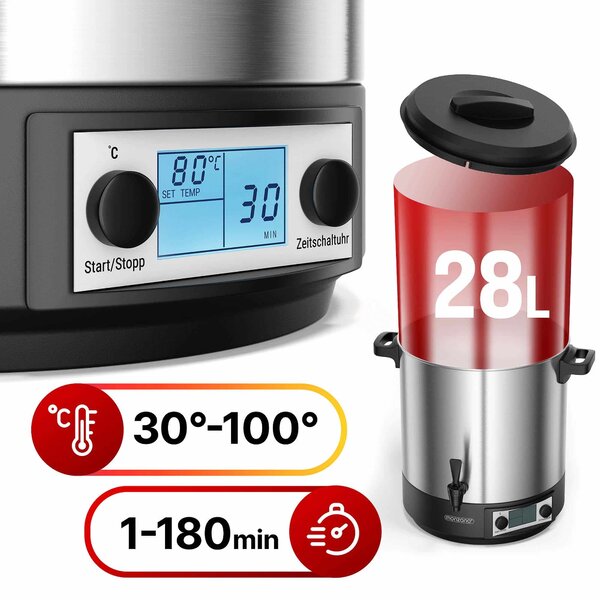 FurniGO Zavařovací hrnec s LCD displejem 28L