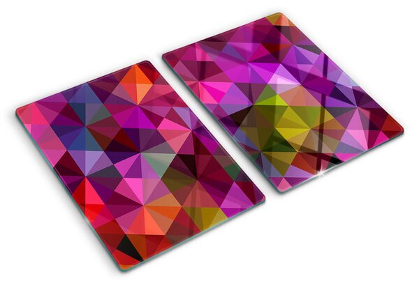 Krájecí prkénko skleněné Geometrie v odstínech růžové a fialové ddk-nr-wm-00005919