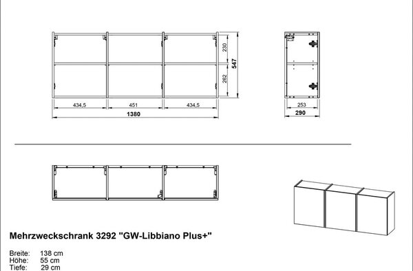 Krémová předsíňová skříňka 138x55x29 cm Libbiano – Germania