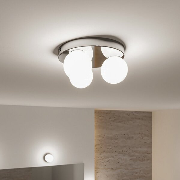 Stropní Lampa Paulmann, Gove, stmívatelné, Metalická, Obývací pokoj, Sklo, Moderní
