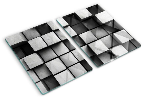 Skleněná deska do kuchyně Geometrické vzory v odstínech šedé ddk-nr-wm-00005920