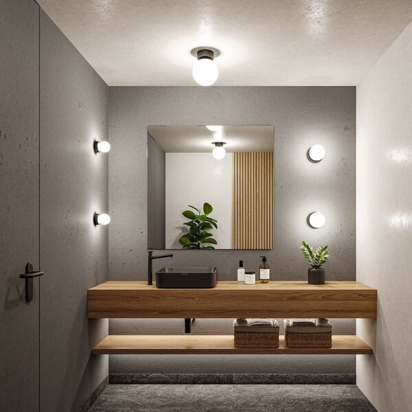 Stropní Lampa Paulmann, Gove, stmívatelné, Černá, Obývací pokoj, Sklo, Moderní