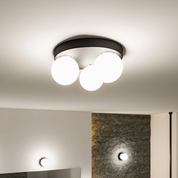 Stropní Lampa Paulmann, Gove, stmívatelné, Černá, Obývací pokoj, Sklo, Moderní