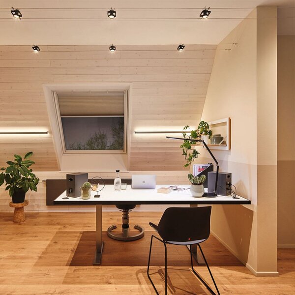 Stolní lampa Paulmann, FlexBar, stmívatelné, Černá, Pracovna, Kov, Moderní