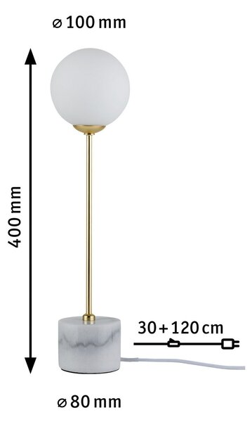 Stolní lampa Paulmann, Moa, Bílá, Obývací pokoj, Kámen, Moderní