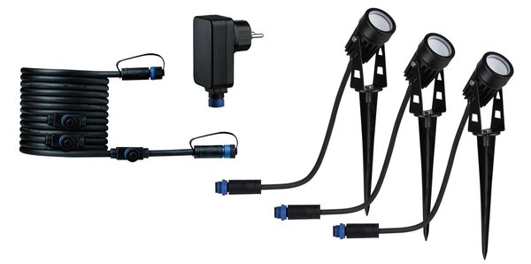 P 94373 Plug & Shine základní sada bodové svítidlo IP65 3,5W teplá bílá vč. kabel, Trafo a spot - PAULMANN