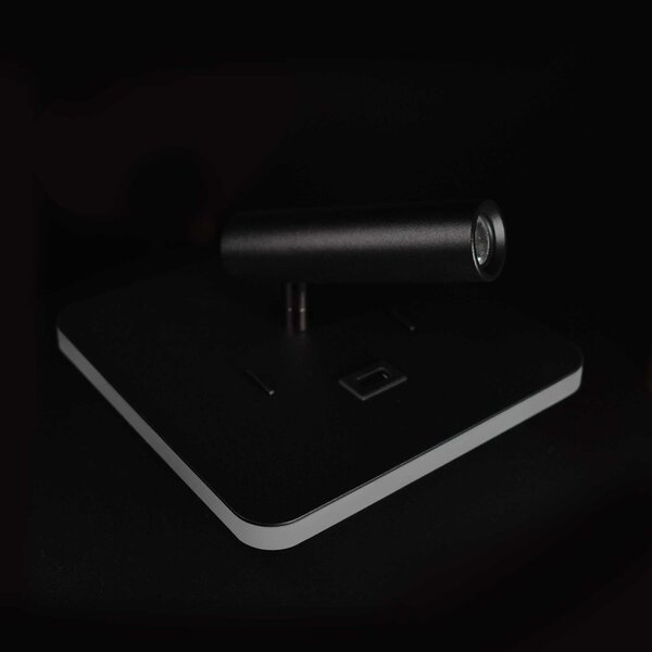 Ambient reading spot LED nástěnné svítidlo s USB Černá