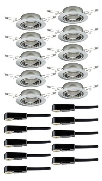 P 93399 Vestavné svítidlo LED Base kruhové max. 10x10W GU10 kov kartáčovaný - PAULMANN