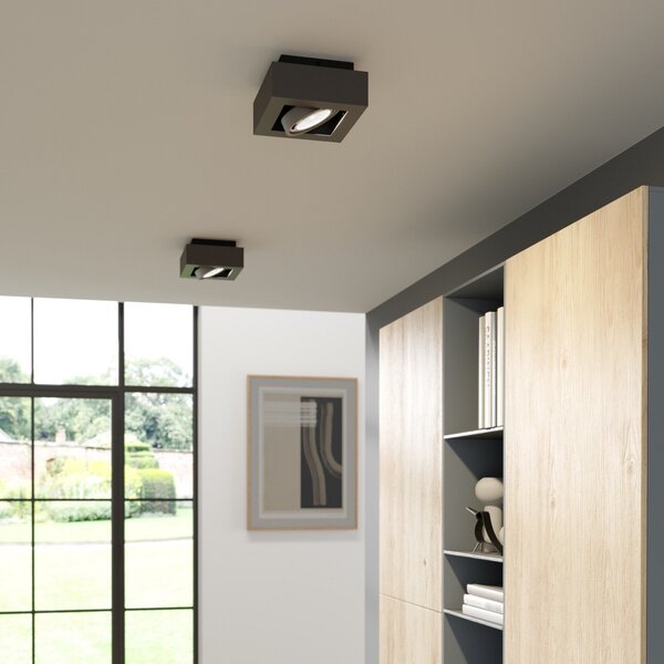 Stropní Lampa Arcchio, Ronka, stmívatelné, Šedá, Obývací pokoj, Kov, Moderní