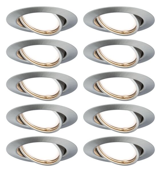 P 93399 Vestavné svítidlo LED Base kruhové max. 10x10W GU10 kov kartáčovaný - PAULMANN