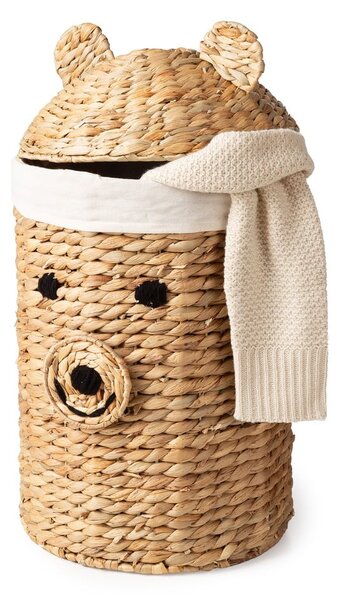Dětský koš na hračky z vodního hyacintu v přírodní barvě ø 30x56 cm Bear – Compactor