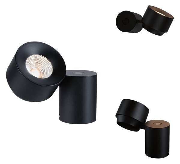Stolní lampa Paulmann, Puric Pane I, stmívatelné, Černá, Obývací pokoj, Kov, Moderní