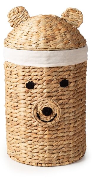 Dětský koš na hračky z vodního hyacintu v přírodní barvě ø 30x56 cm Bear – Compactor
