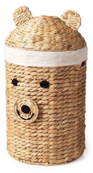 Dětský koš na hračky z vodního hyacintu v přírodní barvě ø 30x56 cm Bear – Compactor