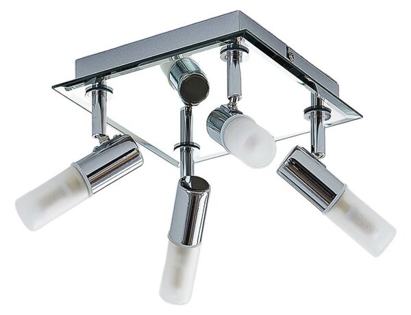 Stropní Lampa Lindby, Zela, stmívatelné, Metalická, Koupelna, Kov, Moderní