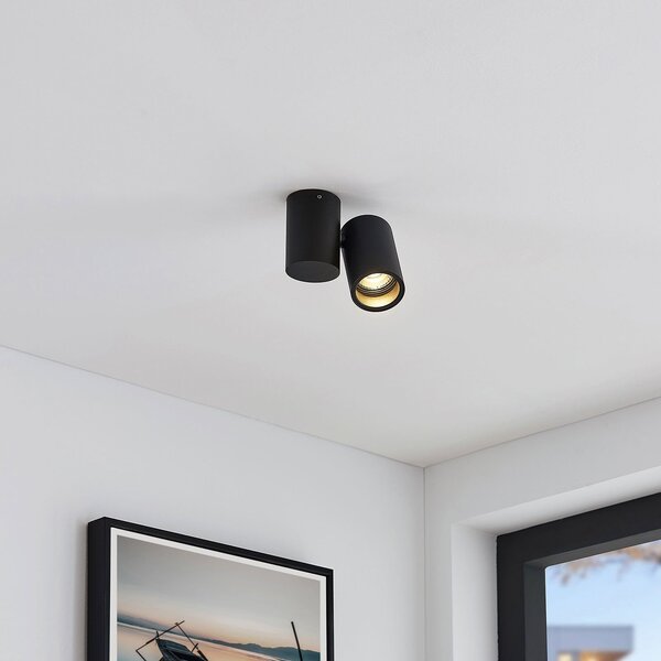 Stropní Lampa Arcchio, Gesina, stmívatelné, Černá, Obývací pokoj, Kov, Moderní