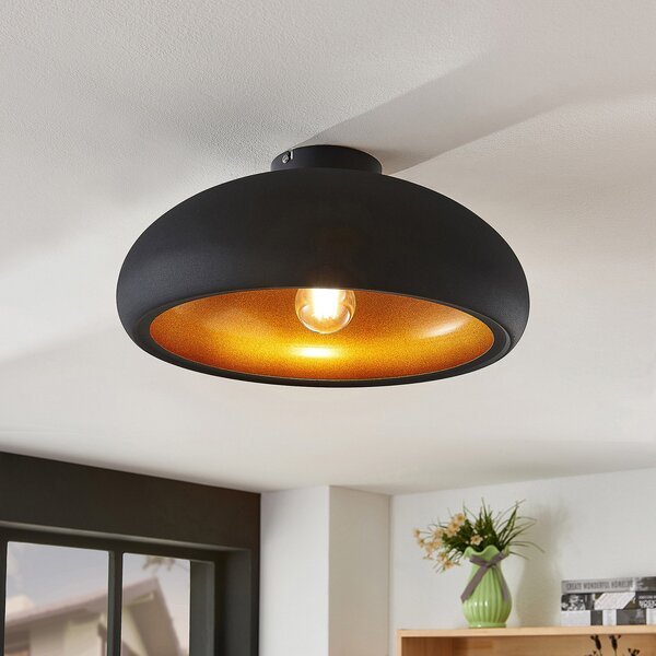 Stropní Lampa Lindby, Gerwina, stmívatelné, Černá, Obývací pokoj, Kov, Moderní