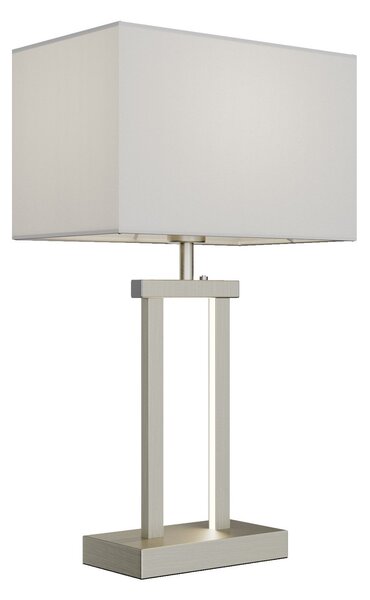 Stolní lampa Lindby, Sigurd, stmívatelné, Metalická, Obývací pokoj, Tkanina / Textil, Moderní