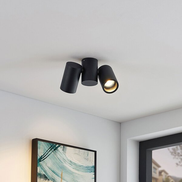 Stropní Lampa Arcchio, Gesina, stmívatelné, Černá, Obývací pokoj, Kov, Moderní