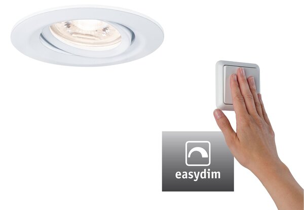 P 92970 LED vestavné svítidlo Nova mini Plus EasyDim výklopné 1x4,2W 2.700K bílá mat 230V - PAULMANN