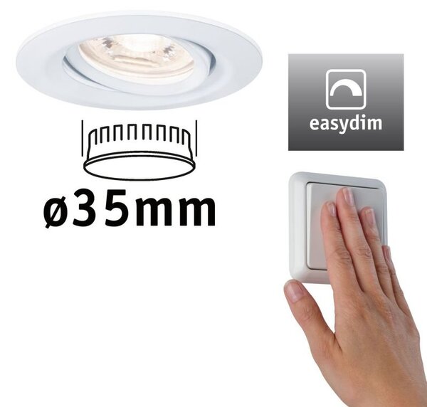 P 92970 LED vestavné svítidlo Nova mini Plus EasyDim výklopné 1x4,2W 2.700K bílá mat 230V - PAULMANN