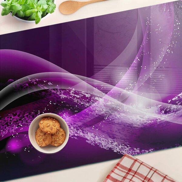 Krájecí prkénko skleněné Fialové vlny se světelným efektem ddk-nr-wm-00005927
