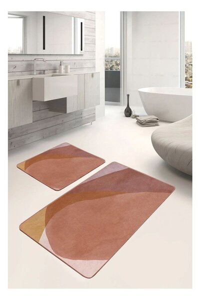 Hnědé sametové koupelnové předložky v sadě 2 ks 60x100 cm – Mila Home
