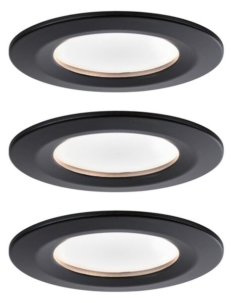 P 94474 LED vestavné svítidlo Nova kruhové 3x6,5W černá/mat nevýklopné 3-krokové-stmívatelné 3ks sada - PAULMANN