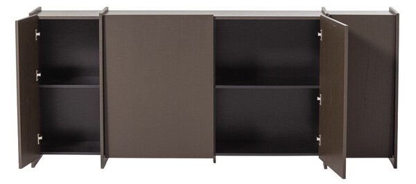 Tmavě hnědá komoda v dekoru jasanu 200x85x44 cm Brock – WOOOD
