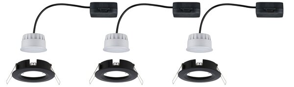 P 94474 LED vestavné svítidlo Nova kruhové 3x6,5W černá/mat nevýklopné 3-krokové-stmívatelné 3ks sada - PAULMANN