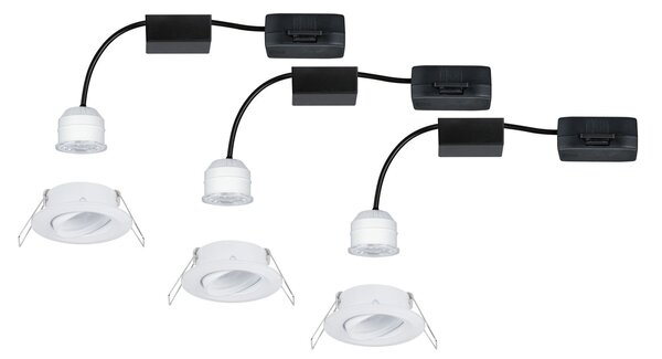 P 94293 LED vestavné svítidlo Nova mini výklopné 3x4W 2.700K bílá mat 230V - PAULMANN