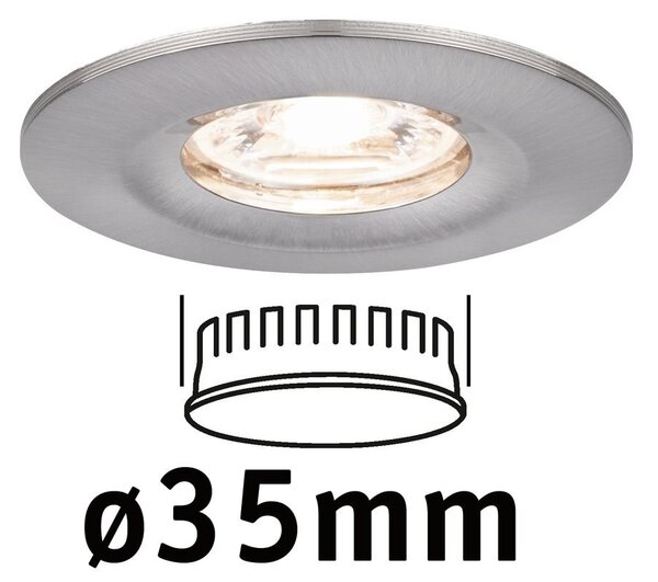 P 94300 LED vestavné svítidlo Nova mini nevýklopné IP44 1x4W 2.700K kov kartáčovaný 230V - PAULMANN