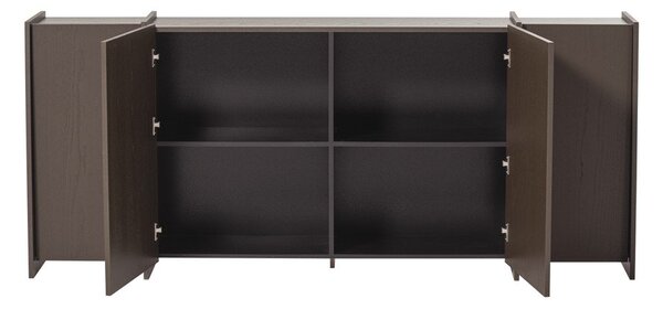 Tmavě hnědá komoda v dekoru jasanu 200x85x44 cm Brock – WOOOD