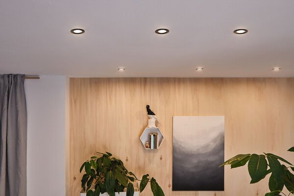 P 94472 LED vestavné svítidlo Nova kruhové 3x6,5W černá/mat výklopné 3-krokové-stmívatelné teplá bílá 3ks sada - PAULMANN
